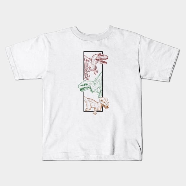 Velociraptor - Raptor Kids T-Shirt by Jurassic Merch